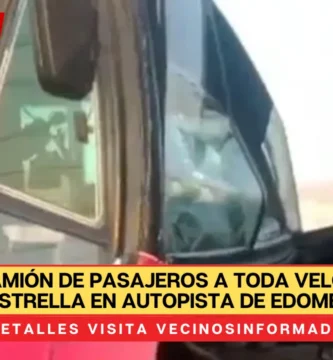 VIDEO: Camión de pasajeros a toda velocidad se estrella en autopista de Edomex