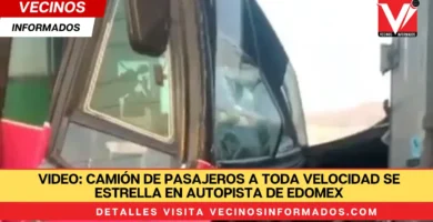 VIDEO: Camión de pasajeros a toda velocidad se estrella en autopista de Edomex