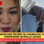 VIDEO Mexicana recibió su aguinaldo corrió a comprarse un pollo asado