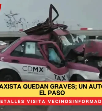 Familia y taxista quedan graves; un auto les cerró el paso