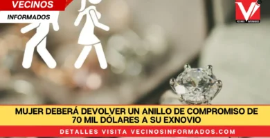 Mujer deberá devolver un anillo de compromiso de 70 mil dólares a su exnovio