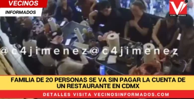 Familia de 20 personas se va sin pagar la cuenta de un restaurante en CDMX