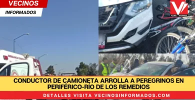 Conductor de camioneta arrolla a peregrinos en Periférico-Río de los Remedios