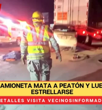 Chofer de camioneta mata a peatón y luego muere al estrellarse