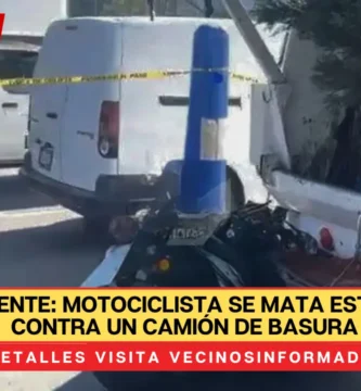 VIDEO URGENTE: Motociclista se mata esta mañana contra un camión de basura