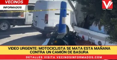 VIDEO URGENTE: Motociclista se mata esta mañana contra un camión de basura