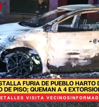 VIDEO. Estalla furia de pueblo harto de pagar derecho de piso; queman a 4 extorsionadores