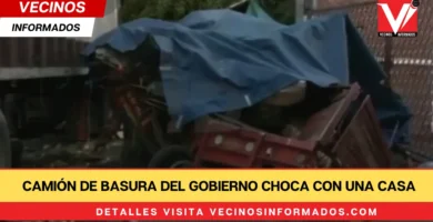 Camión de basura del gobierno CdMx choca con una casa en Iztapalapa; hay dos adultos mayores lesionados