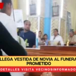 Joven llega vestida de novia al funeral de su prometido