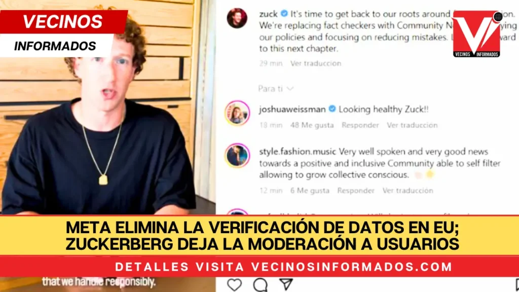 Meta elimina la verificación de datos en EU; Zuckerberg deja la moderación a usuarios