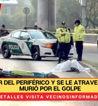 Quería salir del Periférico y se le atravesó un poste; murió por el golpe