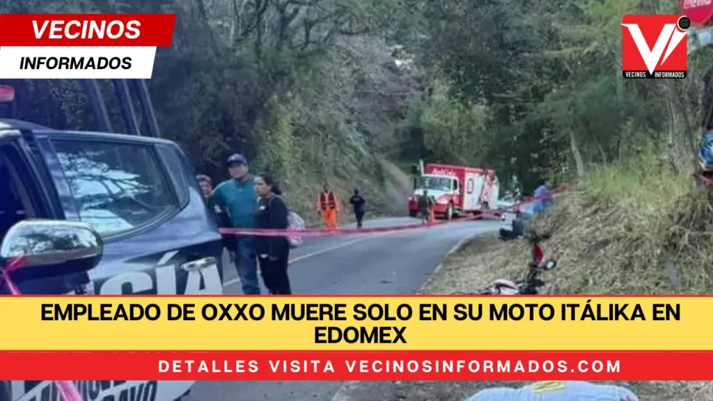 Empleado de Oxxo muere solo en su moto Itálika en Edomex