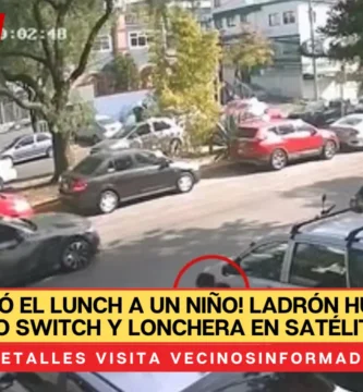 ¡Le robó el lunch a un niño! Ladrón huye con Nintendo Switch y lonchera en Satélite (VIDEO)