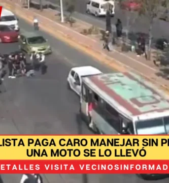 VIDEO: Ciclista paga caro manejar sin precaución; una moto se lo llevó