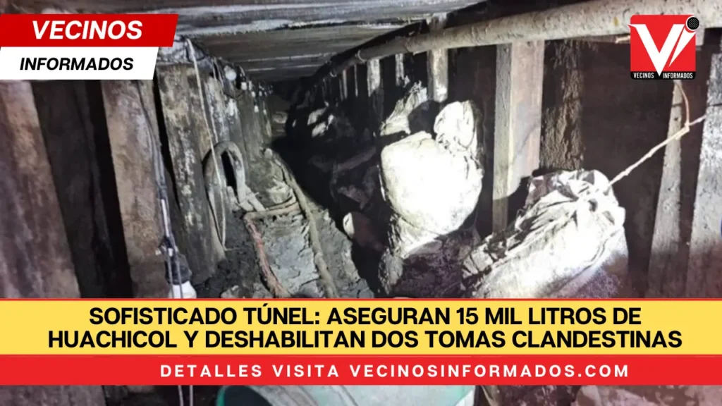 Sofisticado túnel: aseguran 15 mil litros de huachicol y deshabilitan dos tomas clandestinas en Tlalnepantla