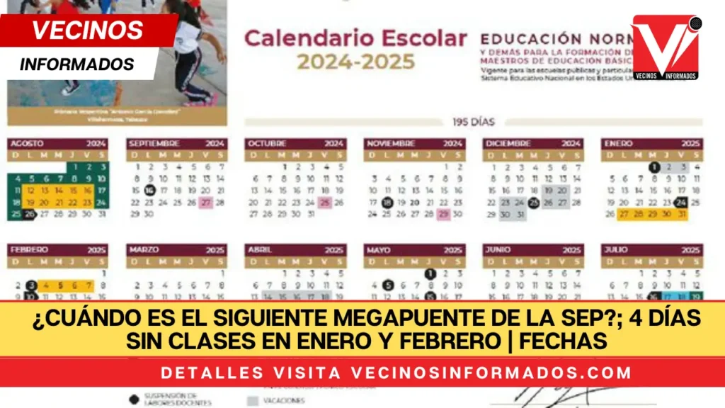 ¿Cuándo es el siguiente Megapuente de la SEP?; 4 días sin clases en enero y febrero | FECHAS