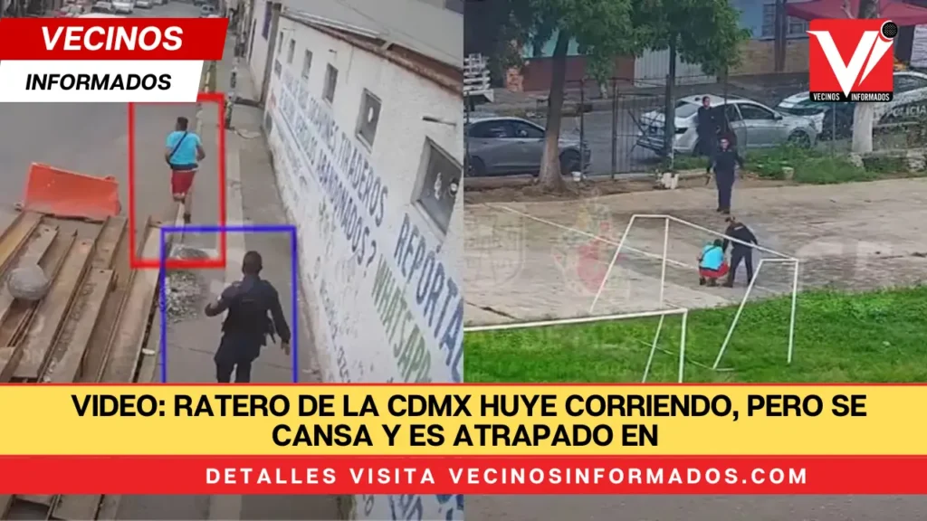 VIDEO: Ratero de la CDMX huye corriendo, pero se cansa y es atrapado en Azcapotzalco