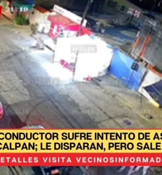 VIDEO ¬ Conductor sufre intento de asalto en Naucalpan; le disparan, pero sale ileso