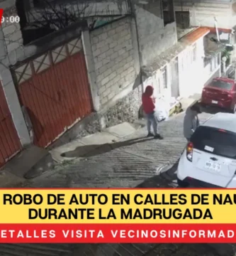 Captan robo de auto en calles de Naucalpan durante la madrugada