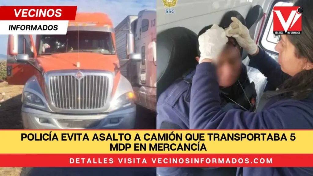 Policía de CdMx evita asalto a camión que transportaba 5 mdp en mercancía; terminó con bala en la frente