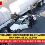 Cafre al volante; conductor iba en auto de lujo y una pipa se lo llevó