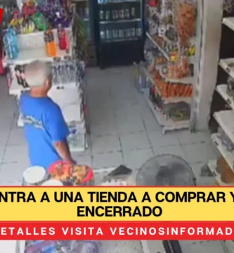 Hombre entra a una tienda a comprar y se queda encerrado