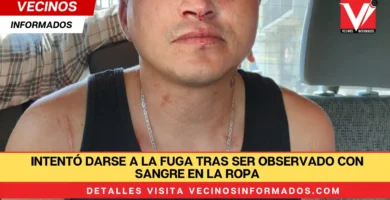 Intentó darse a la fuga tras ser observado con sangre en la ropa