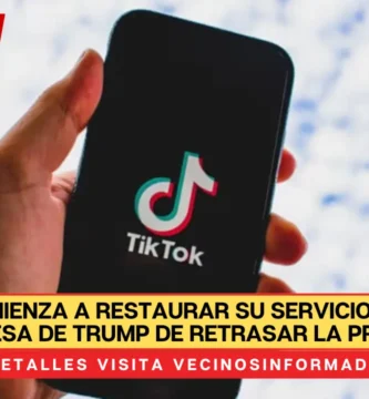 TikTok comienza a restaurar su servicio en EU, tras la promesa de Trump de retrasar la prohibición de la app