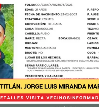 Urgente: Buscan a joven desaparecido en Cuautitlán Izcalli