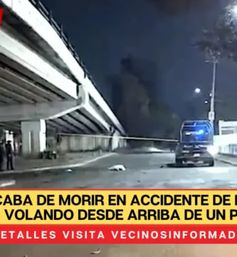 Pareja acaba de morir en accidente de moto; ella salió volando desde arriba de un puente