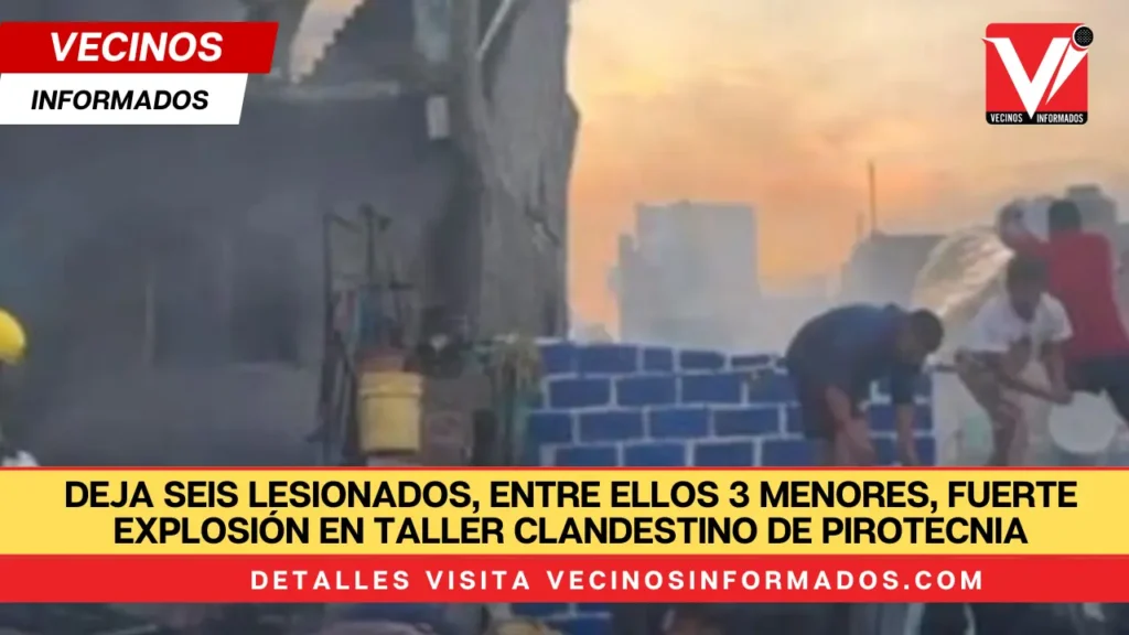 Deja seis lesionados, entre ellos 3 menores, fuerte explosión en taller clandestino de pirotecnia en Chimalhuacán, Edomex