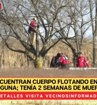 Niños encuentran cuerpo flotando en pequeña laguna; tenía 2 semanas de muerto