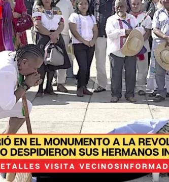 Javier murió en el Monumento a la Revolución y ahí mismo lo despidieron sus hermanos indígenas