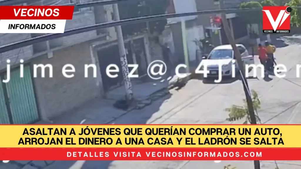 Asaltan a jóvenes que querían comprar un auto, arrojan el dinero a una casa y el ladrón se salta a sacarlo