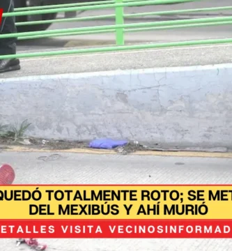Su cuerpo quedó totalmente roto; se metió al carril del Mexibús y ahí murió