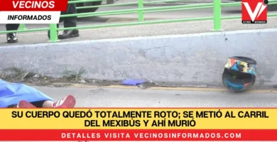 Su cuerpo quedó totalmente roto; se metió al carril del Mexibús y ahí murió