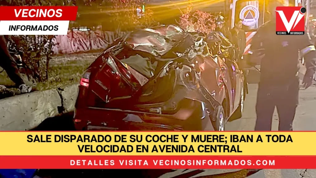 Sale disparado de su coche y muere; iban a toda velocidad en Avenida Central