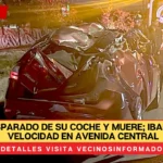 Sale disparado de su coche y muere; iban a toda velocidad en Avenida Central