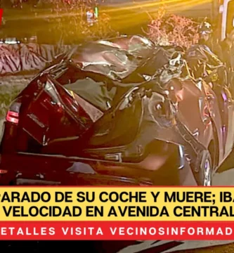 Sale disparado de su coche y muere; iban a toda velocidad en Avenida Central