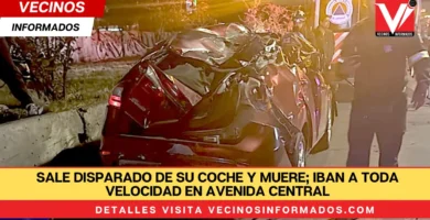 Sale disparado de su coche y muere; iban a toda velocidad en Avenida Central