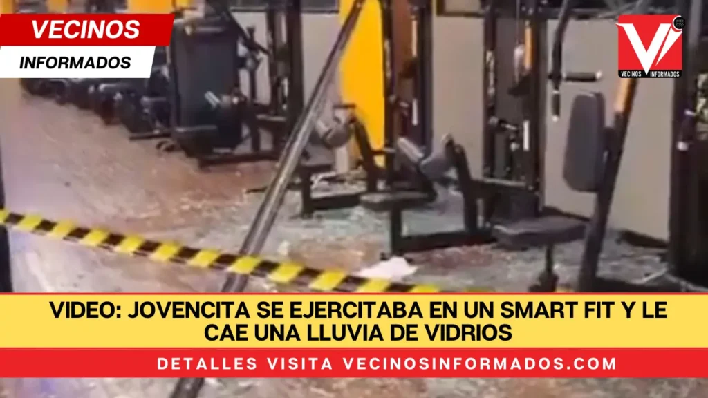 VIDEO: Jovencita se ejercitaba en un Smart Fit y le cae una lluvia de vidrios