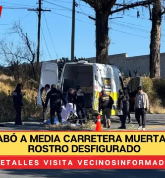 Con el rostro desfigurado, una mujer que no pudo ser identificada terminó sin vida luego de ser atropellada por el conductor de un vehículo que siguió su marcha en el poblado de San Miguel Almoloyan, en Almoloya de Juárez. Todavía no amanecía cuando la persona del sexo femenino que vestía totalmente de negro fue alcanzada por un automóvil de características desconocidas en el paraje conocido La Papelera, en la carretera Toluca Zitácuaro. Al llegar la ambulancia de Protección Civil municipal, los paramédicos únicamente confirmaron la ausencia de signos vitales, la víctima sufrió traumatismo craneoencefálico después de ser arrollada el lunes. La Guardia Nacional y policías locales acordonaron la escena, hasta que el Ministerio Público junto con el equipo forense arribaron para realizar todas las diligencias como el levantamiento del cadáver. A través de la sede regional, la Fiscalía General de Justicia del Estado de México abrió una carpeta de investigación para ubicar al responsable como dar con los familiares de la peatón en las próximas horas.