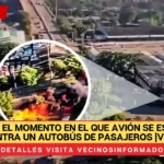 Así fue el momento en el que avión se estrella contra un autobús de pasajeros |VIDEO