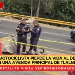 video; Un motociclista pierde la vida al derrapar su moto en una avenida principal de Tlalnepantla.