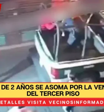 VIDEO: Niño de 2 años se asoma por la ventana y cae del tercer piso