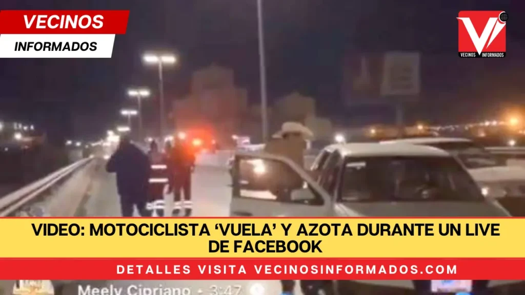 VIDEO: Motociclista ‘vuela’ y azota durante un live de Facebook