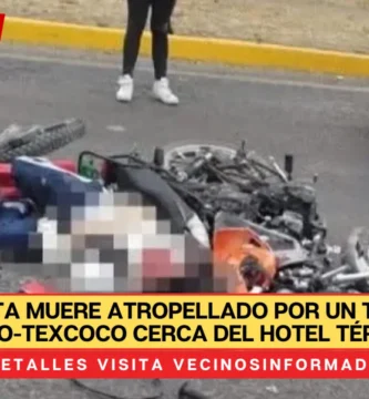 Motociclista muere atropellado por un tráiler en la México-Texcoco cerca del Hotel Términos