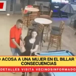 Borracho acosa a una mujer en el billar y paga las consecuencias