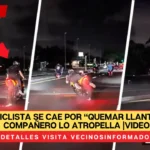 Motociclista se cae por “quemar llanta” y su compañero lo atropella |VIDEO