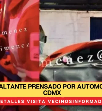 Muere asaltante prensado por automovilista en CDMX